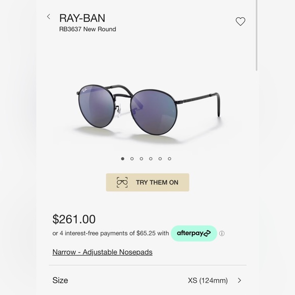 Rayban Sunglasses - New Round in black - Picture 3 of 3